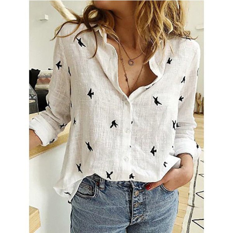Dame Avslappet Bluse i 12 Design til Kontor og Fritid