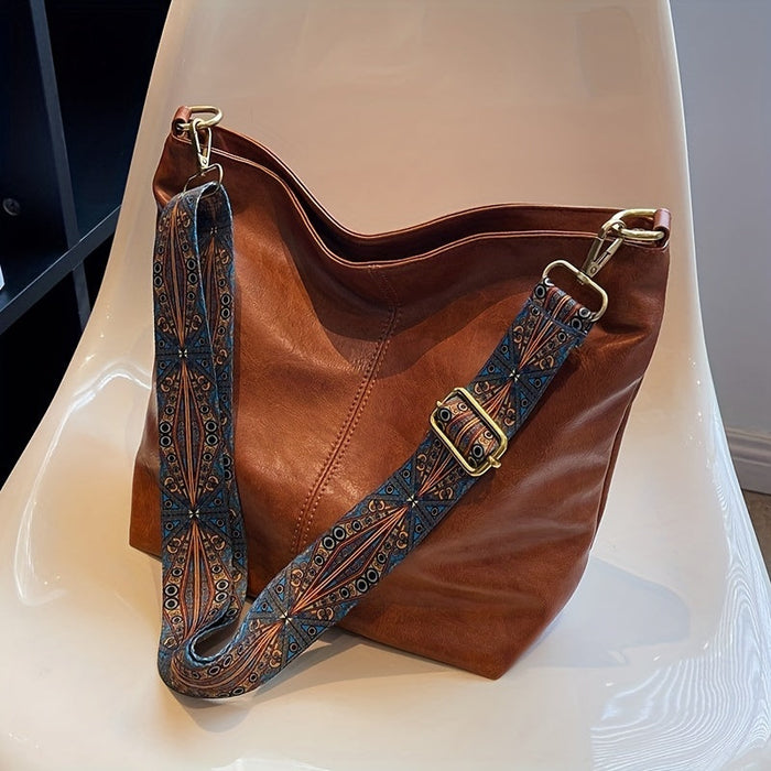 Dame Hobo Bag med Justerbar Skulderrem og Stor Kapasitet